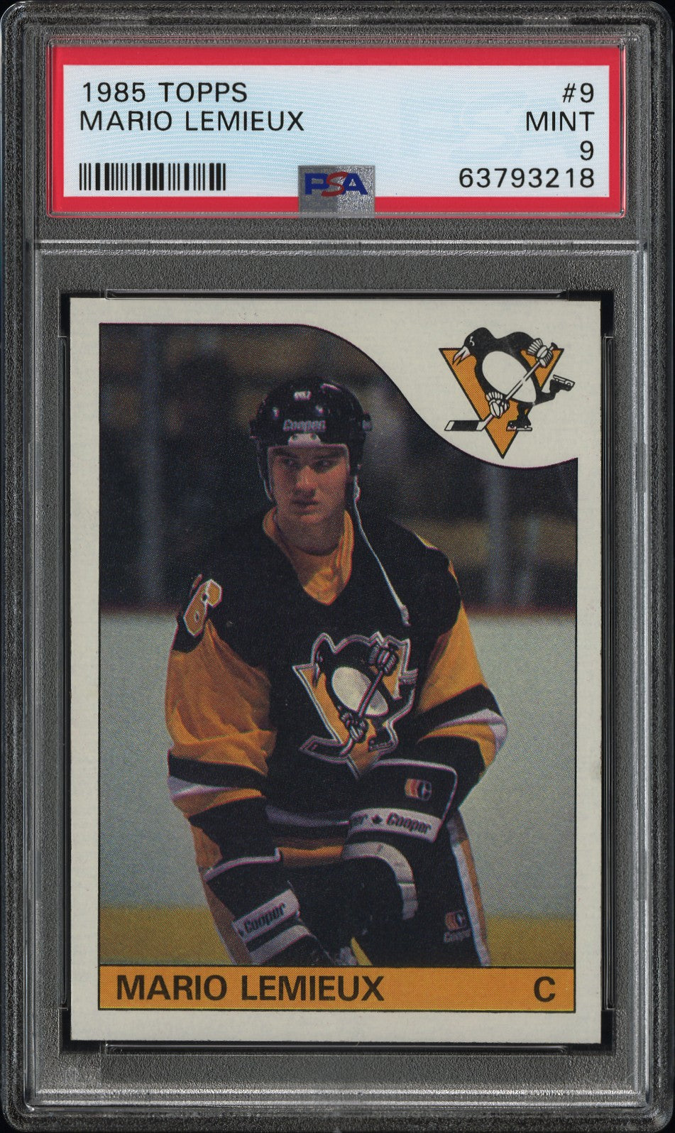 1985 Topps Mario Lemieux #9 PSA 9 SHARP CENTERED