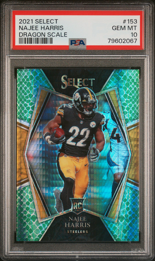 2021 Panini Select Najee Harris #153 Dragon Scale PSA 10