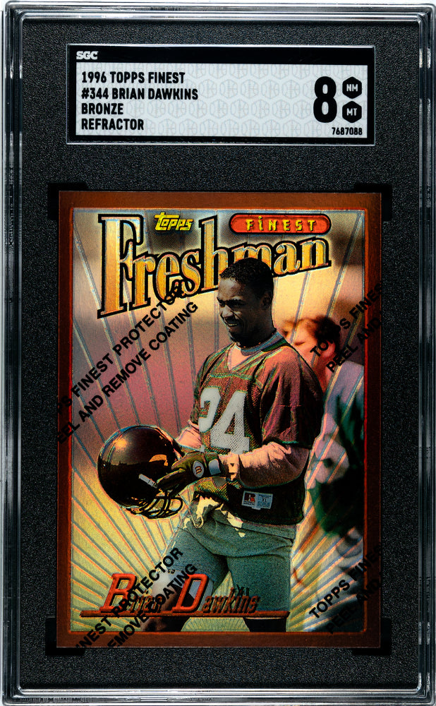 1996 Topps Finest Brian Dawkins #344 Bronze Refractor SGC 8