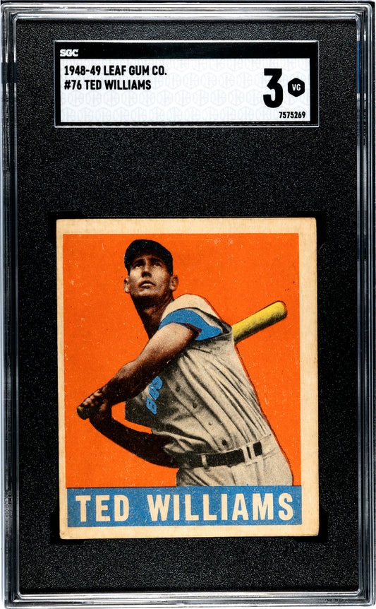 1948 Leaf Gum Co. Ted Williams #76 SGC 3