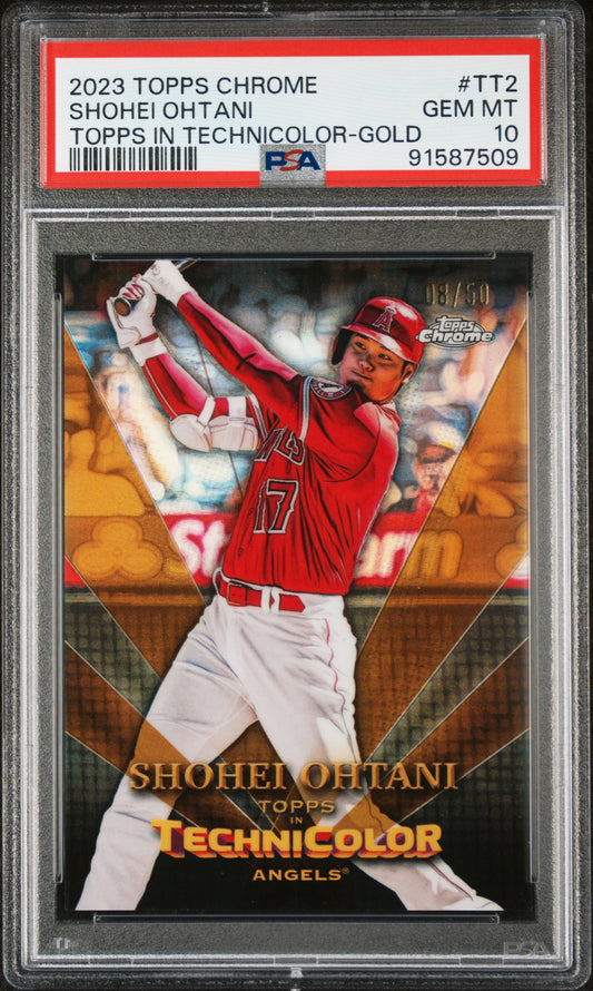 2023 Topps Chrome Topps In Technicolor Shohei Ohtani #TT2 Gold Refractor PSA 10