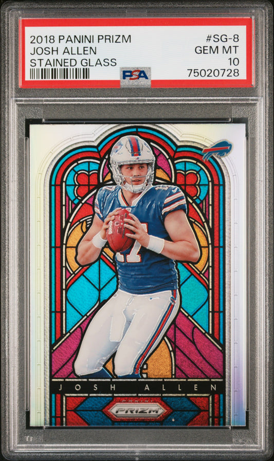 2018 Panini Prizm Stained Glass Josh Allen #SG8 PSA 10