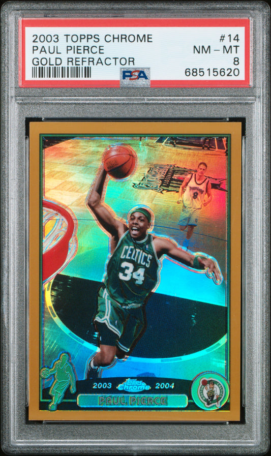 2003 Topps Chrome Paul Pierce #14 Gold Refractor PSA 68515620