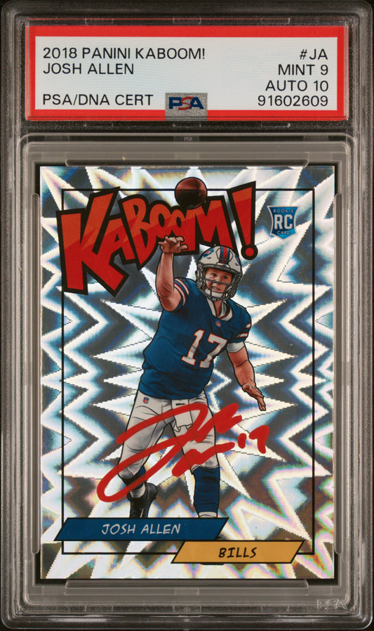 2018 Panini Kaboom! Josh Allen ROOKIE #JA PSA 9 10 AUTO POP 3