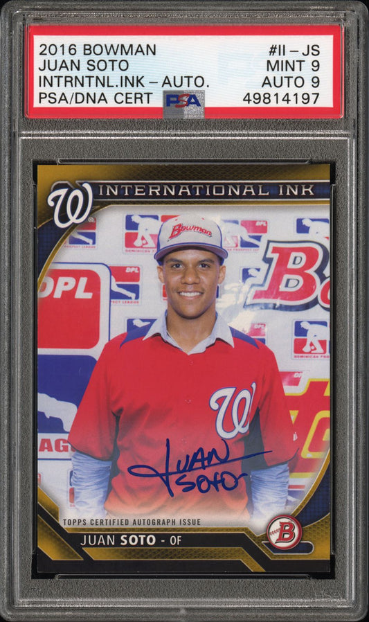 2016 Bowman International Ink Juan Soto #II-JS PSA 9 #/99